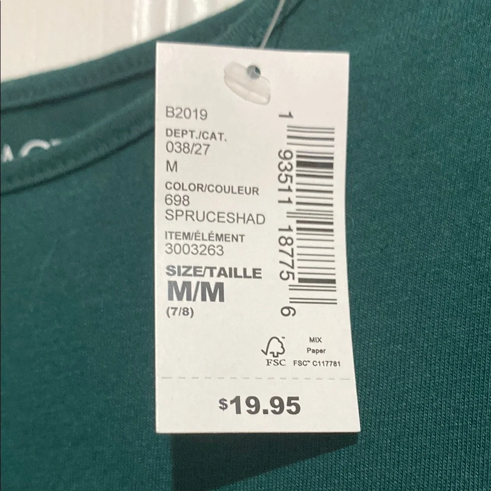 The Children’s Place Long Sleeve Green Dress Girls medium (7/8) Cotton/poly NWT - Picture 2 of 4
